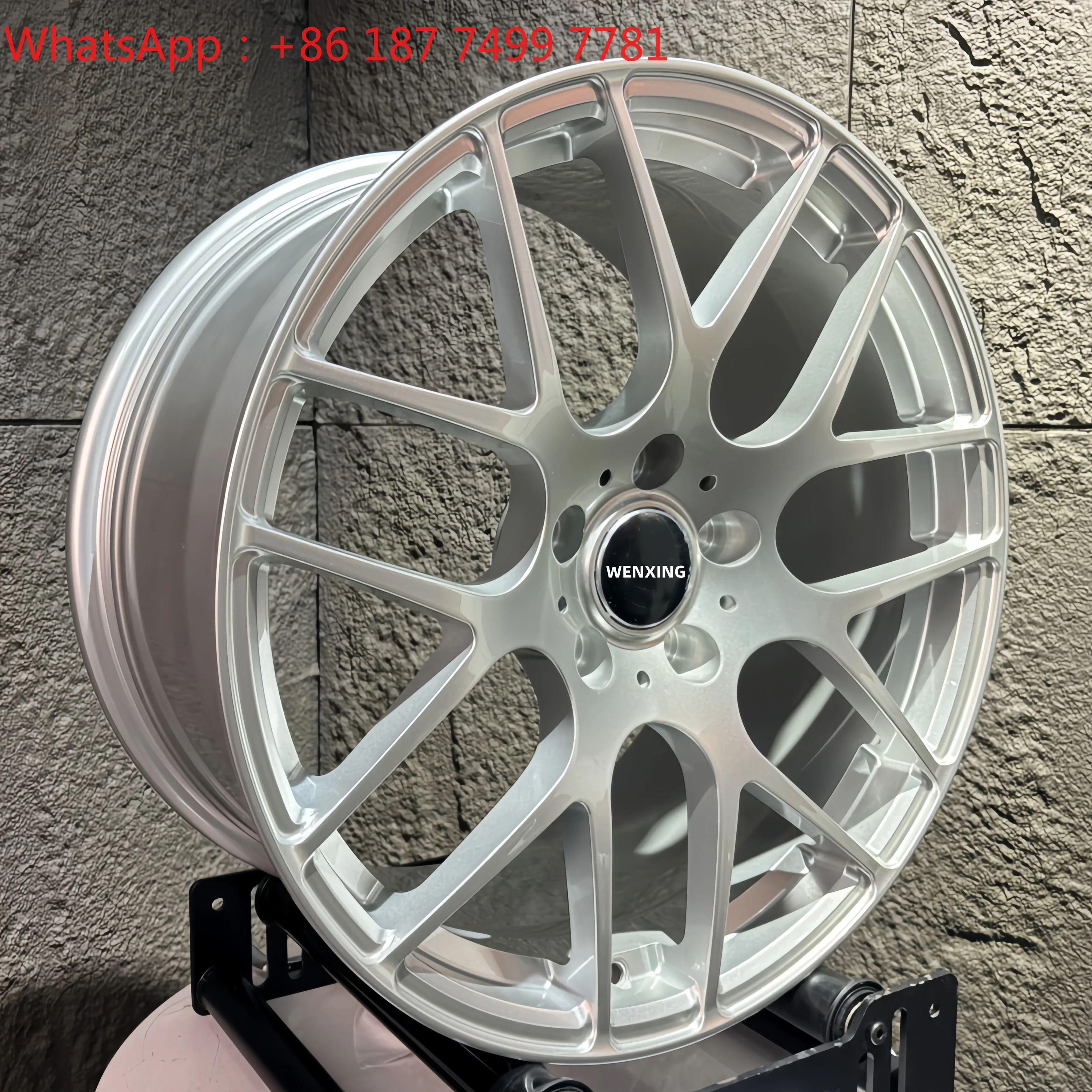 Custom Five Spoke Concave Racing Forged Aluminum Wheels 5X112 5X120 18-21 Inch Full Silver Finish