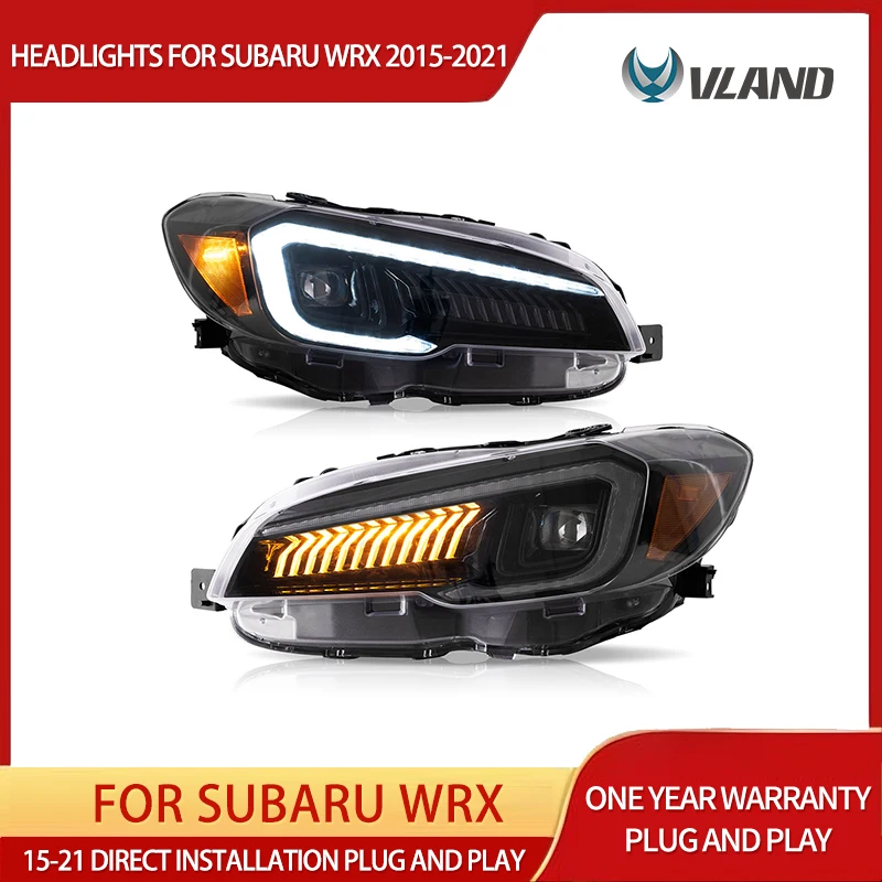 

2015-2021 Subaru WRX Vland Светодиодные матричные фары для проектора, черный корпус с улучшенной видимостью и стильным внешним обновлением