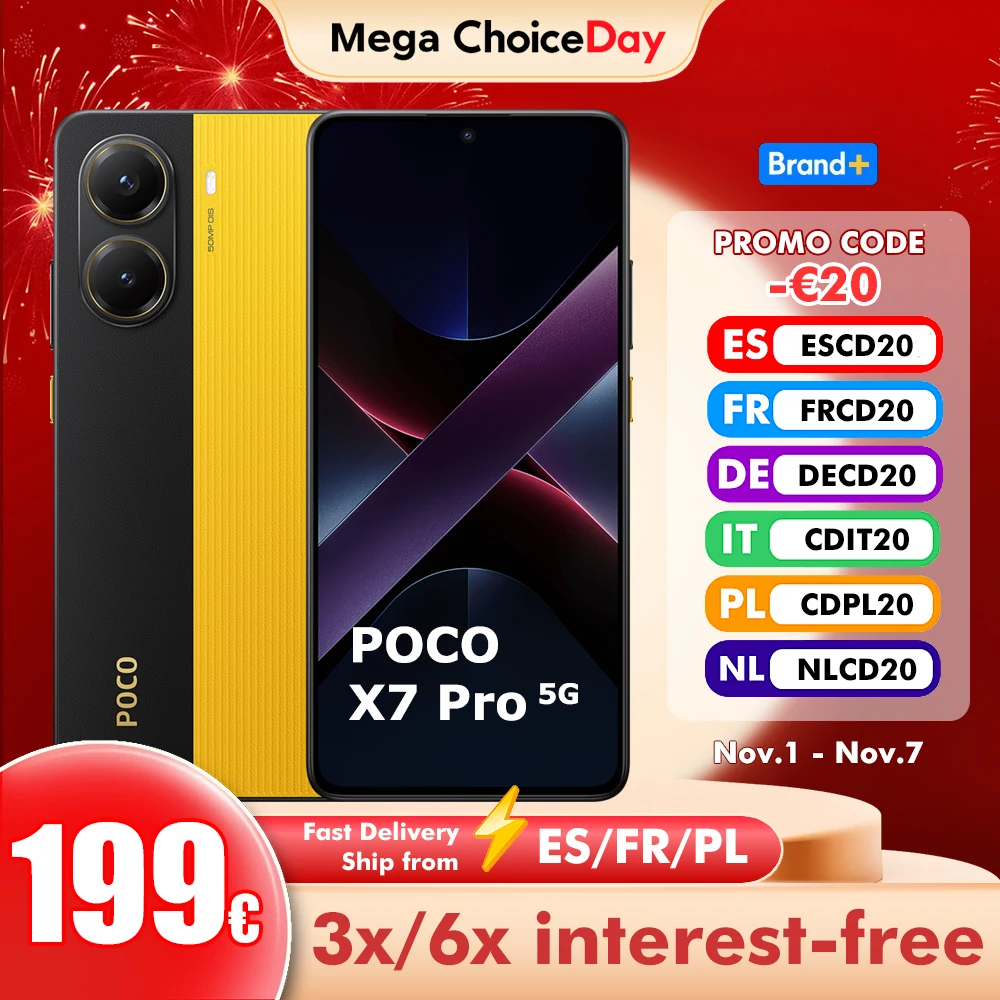 POCO X7 Pro 8GB/256GB 12GB/256GB 12GB/512GB NFC sans chargeur UE Version mondiale tlphone portable