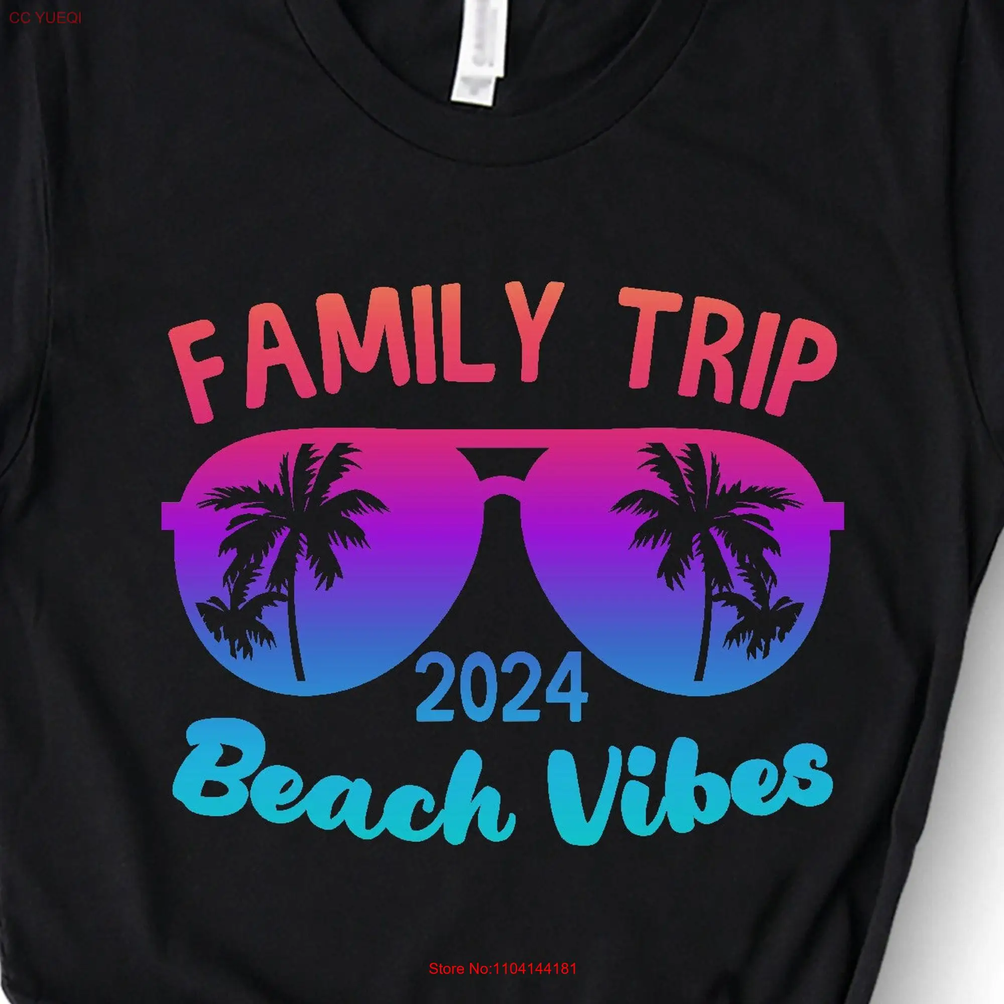 

Family Trip 2024 Beach Vibes T Shirt Vacation Matching Summer Holiday long or short sleeves