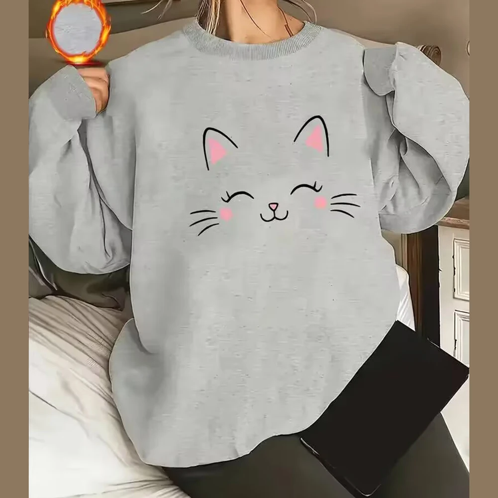 

Толстовка свободного кроя, повседневный женский топ, осенне-зимняя одежда, модный стиль, топ с длинными рукавами, средней эластичности, черный цвет