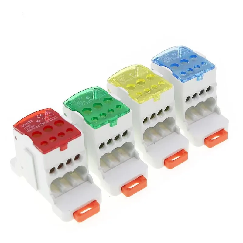 UKK 80/125A Single-Stage Splitter Box Wire Connector High-Current Household Into A Multi-Outlet Terminal Block Rail Splitter Box