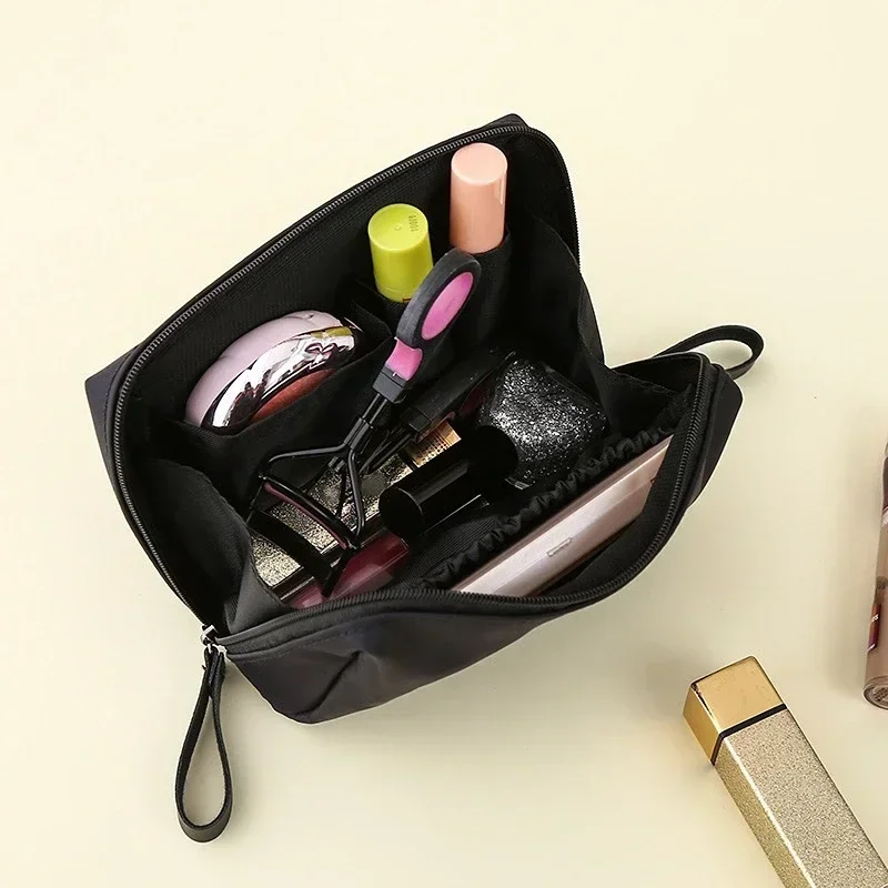 New Makeup Bag Simple Solid Color Cosmetic Bag for Women Pouch Toiletry Bag Waterproof Make Up Purses Case