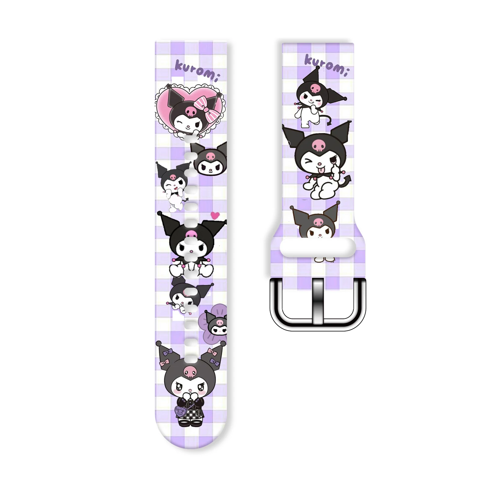 

Sanrio 20mm weird Kuromi Band for Samsung Galaxy Watch 7/6/5 40mm 44mm Band Replaceable Bracelet for Xiaomi Huawei Amazfit Watch