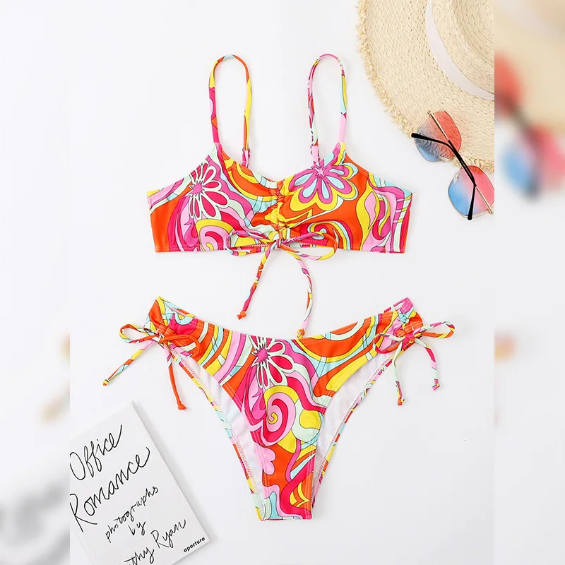 New Print Bikini Ladies Suit Sexy Lightweight High Elastic Quick Dry Swimsuit Women Swimwear