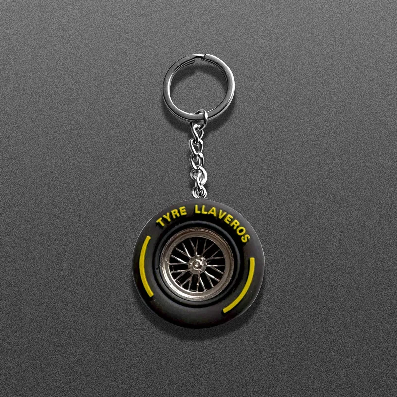 Banden-sleutelhangerhanger van zacht rubber, creatief hangend ornament, gepersonaliseerde sleutelhanger