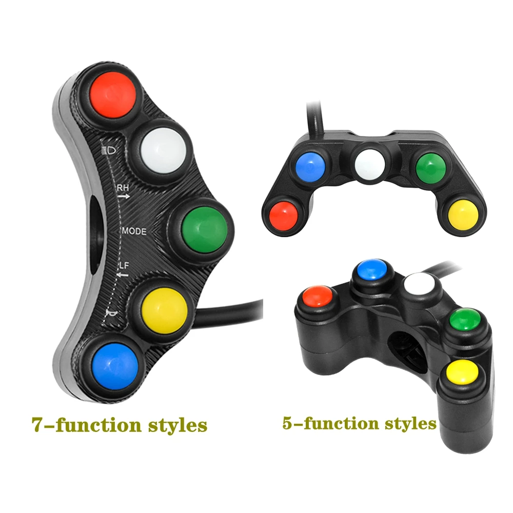 22mm Handlebar Switche Assembly Headlight Indicator Horn Switch Universal 5 button/7 button Motorcycle Switche Racing Motorcross