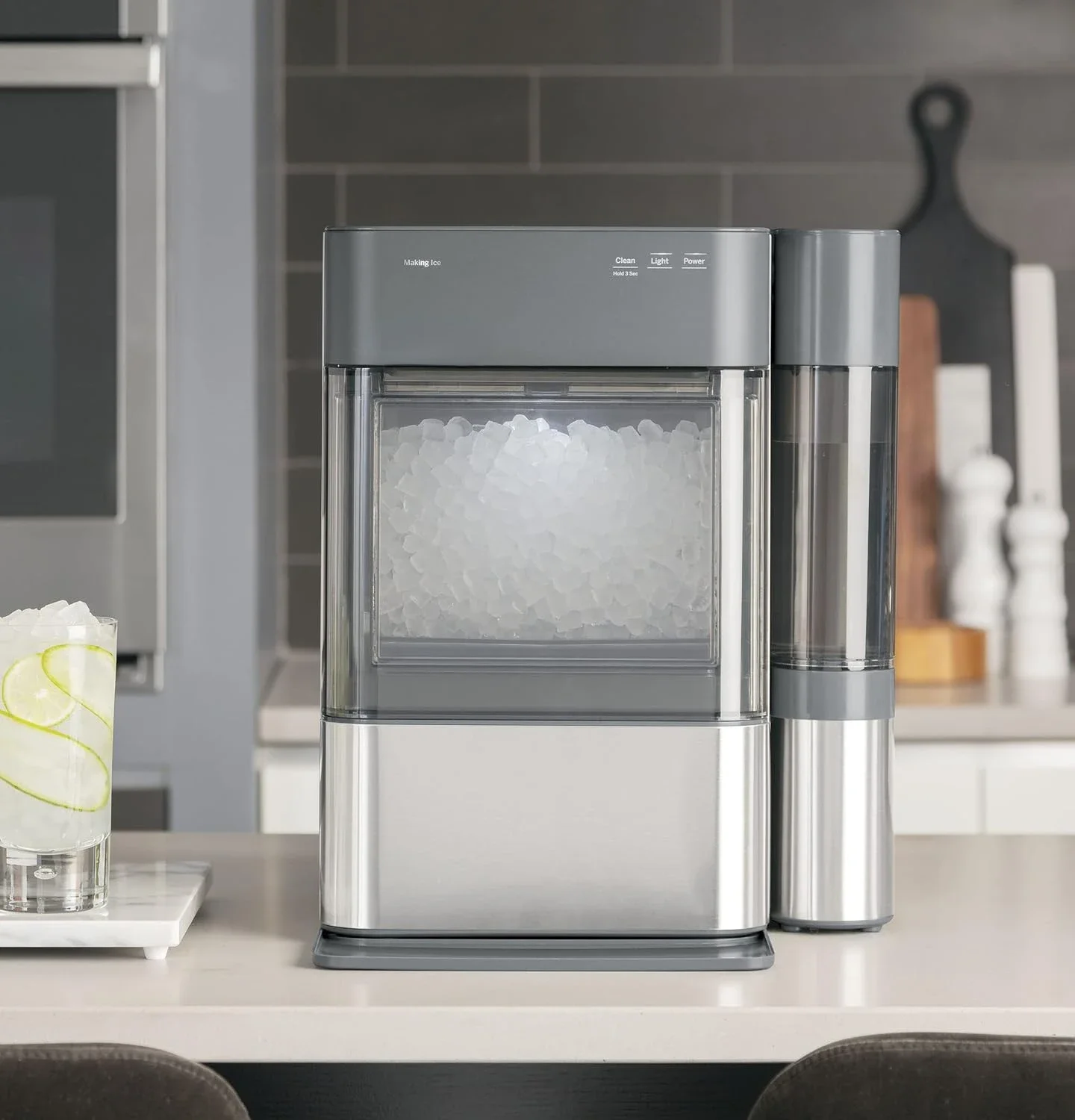 Enhanced Profile Opal Side Tank, 2.0 Opal Nugget Ice Maker, Fácil fixação à máquina de gelo Opal, capacidade de 0,75 galões