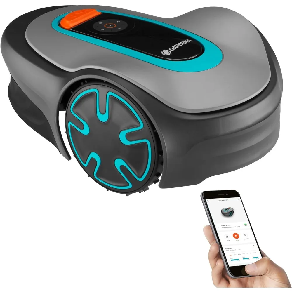 Tondeuse à Gazon Robot Minimo existent avec Application Bluetooth, Fil de Délimitation, pour Pelouses jusqu'à 2700 Sq, Fédération, Fabriqué en Europe, Gris