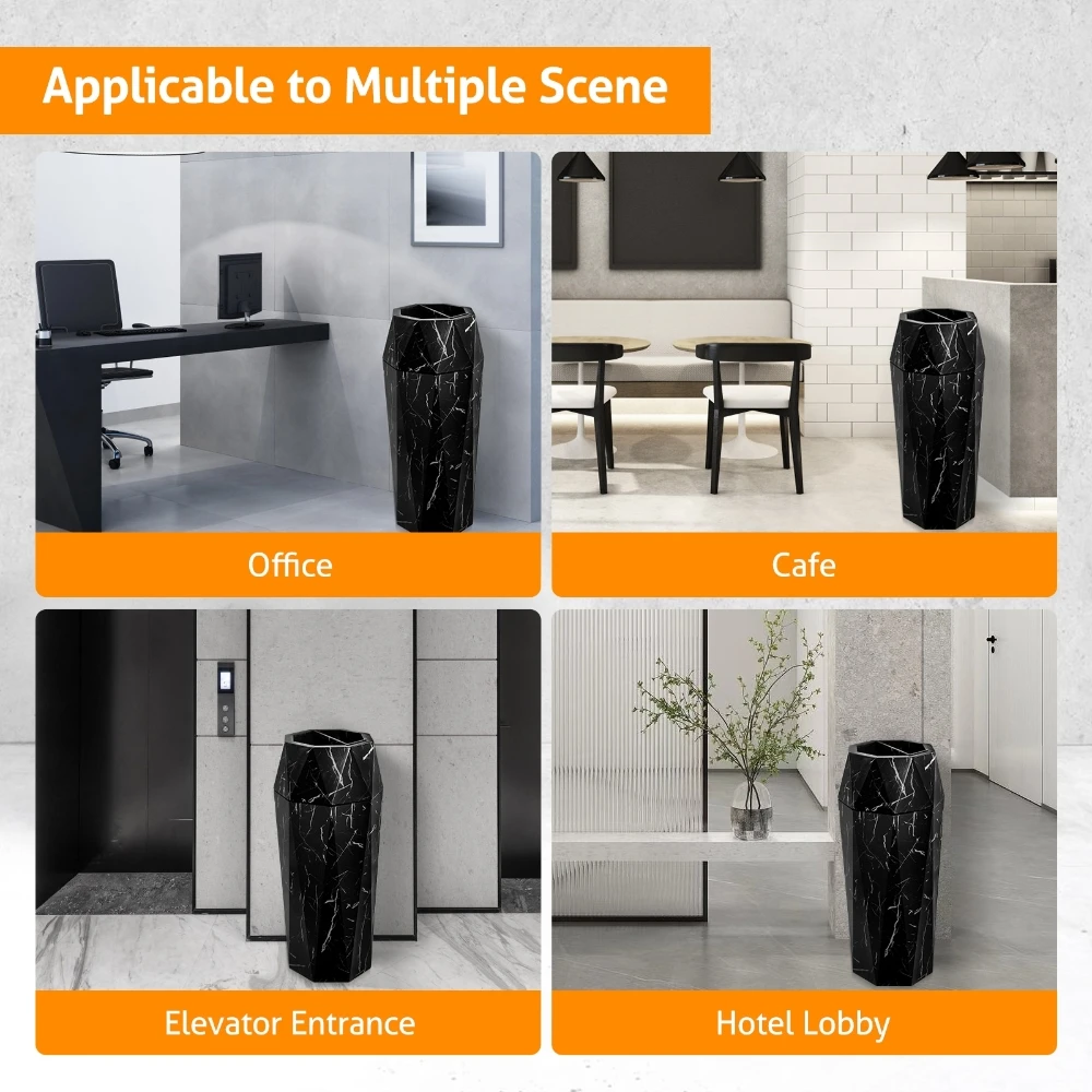 Trash can in commercial setting