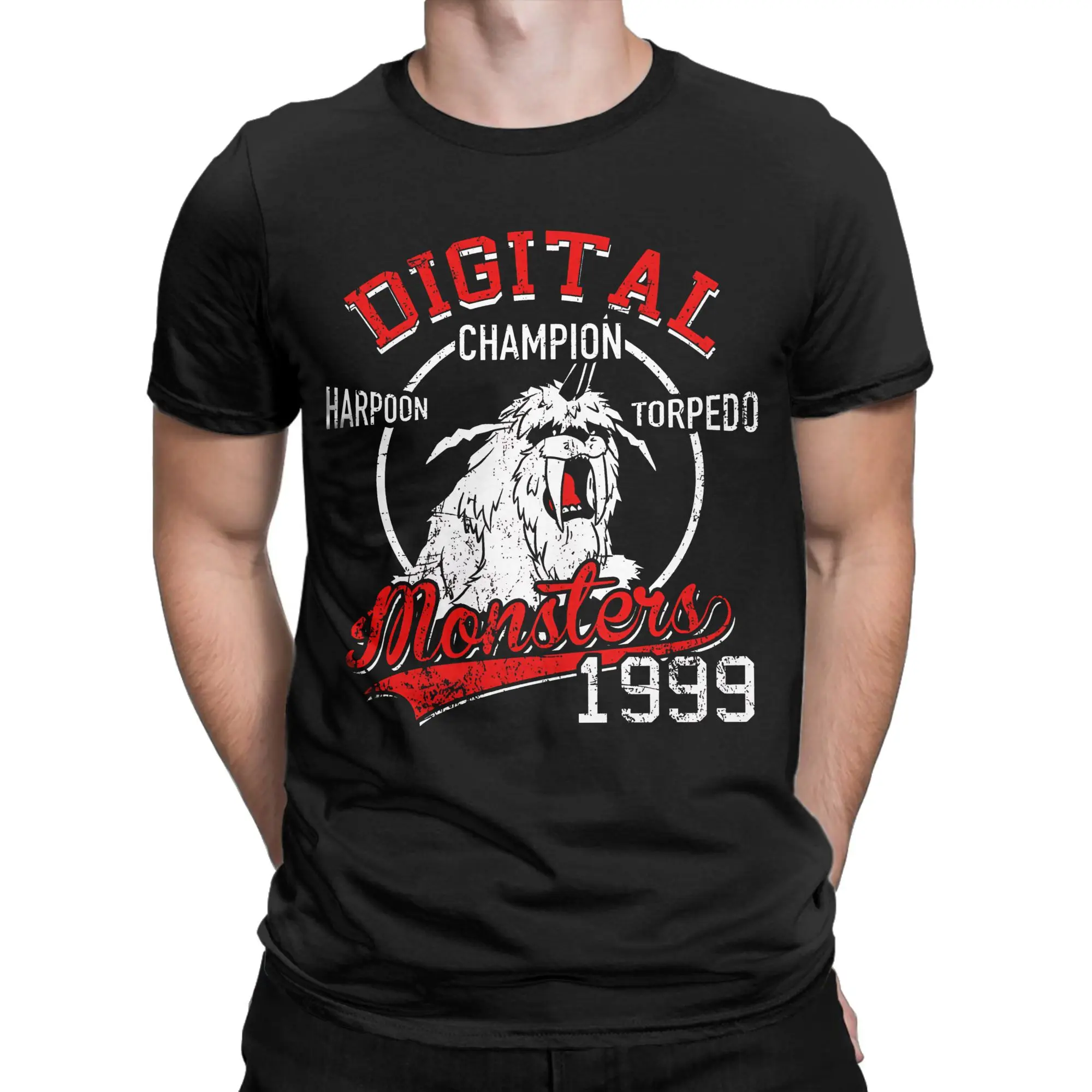 

Футболка с принтом Harpon Torpedo Digital Monster Digimon для мужчин и женщин, футболки из чистого хлопка, топы с короткими рукавами