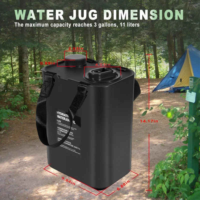 3 Gallon/11L Portable Water Container, Water Jugs, Water Tank, Fits for Camping, Outdoor Hiking and Travel, Etc