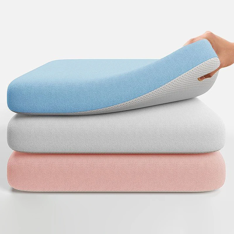 Memory Foam Ice Silk Seat Cushion Elastic Fabric Soft Pad Office Car Chair Lumbar Support Pain Relief For Long Sitting