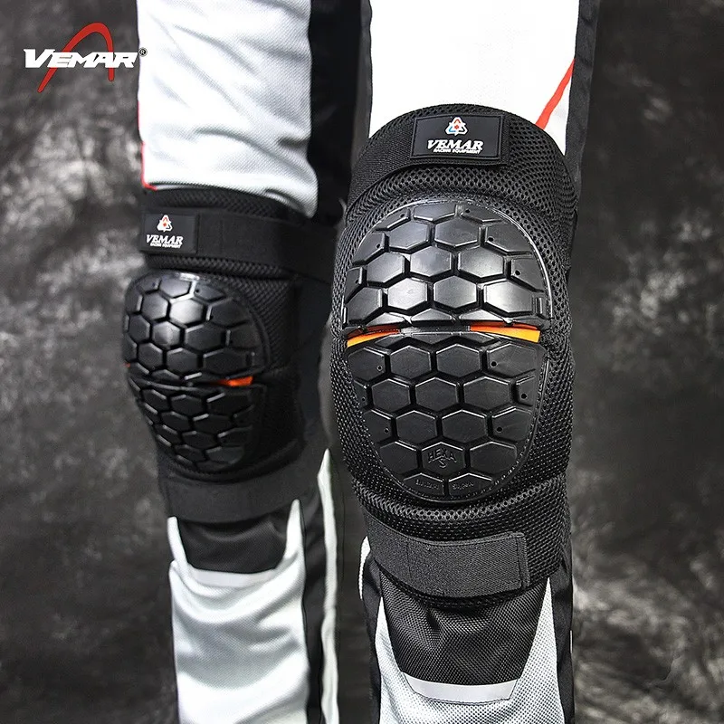 Cheap High Quality VEMAR Motorcycle Knee Protector Summer Bike Knee Brace Anti-fall Leg Protection Riding Motocross Knee Pads