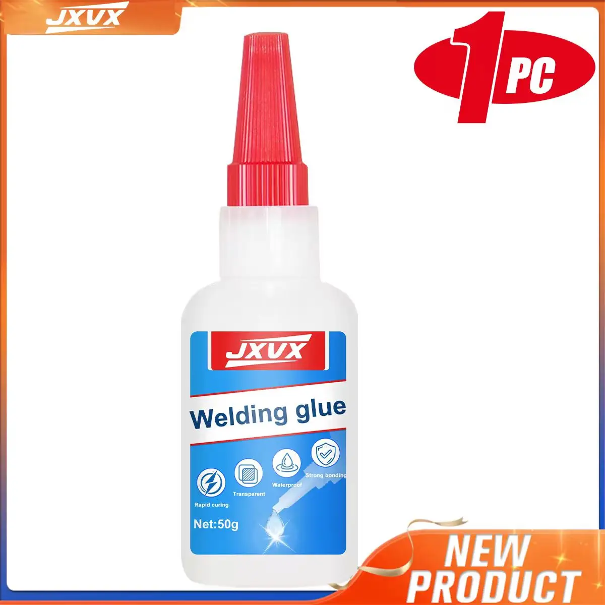 JXVX 50g Lijm op oliebasis met hoge sterkte voor lassen - Universele lijmsoort op oliebasis voor snellijmen voor harsen, keramiek, metalen, glas, kunststoffen, hout, inclusief doseerpennen.