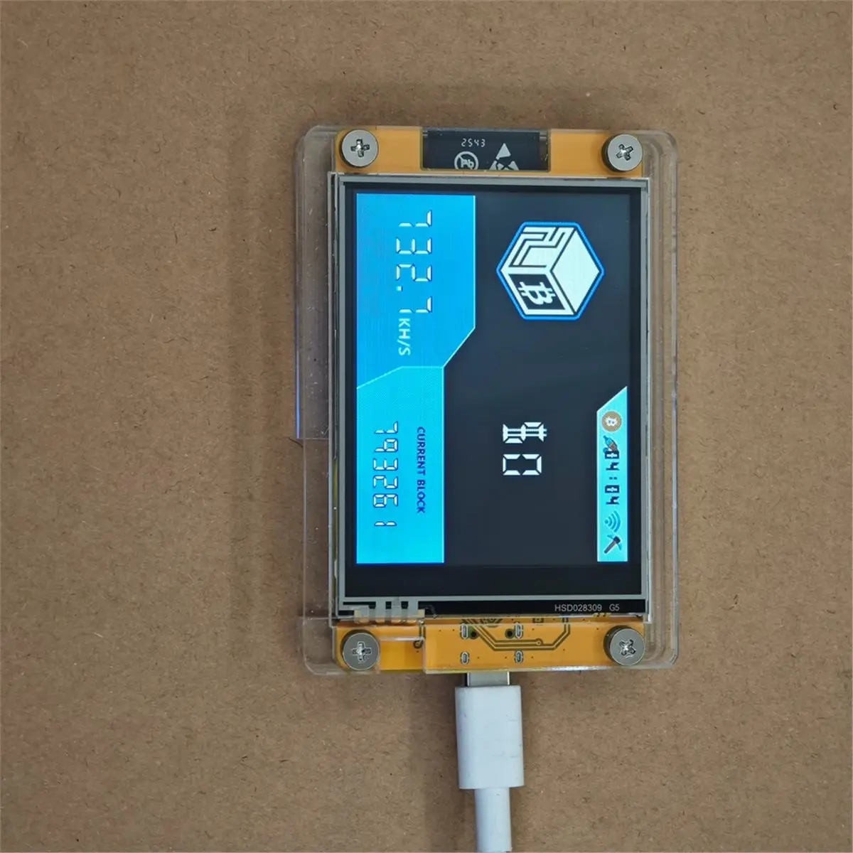 730Kh/S + Case BTC Miner 2.8 Inch Smart Display Bitcoin Crypto Solo Miner A