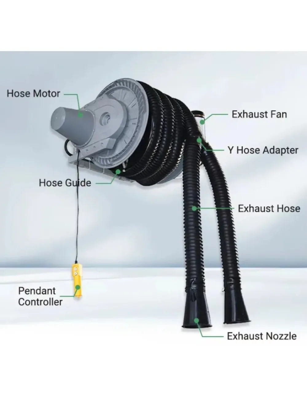 

Dual Pipe Ends Smoke System Double Nozzle Vehicle Exhaust Extraction
