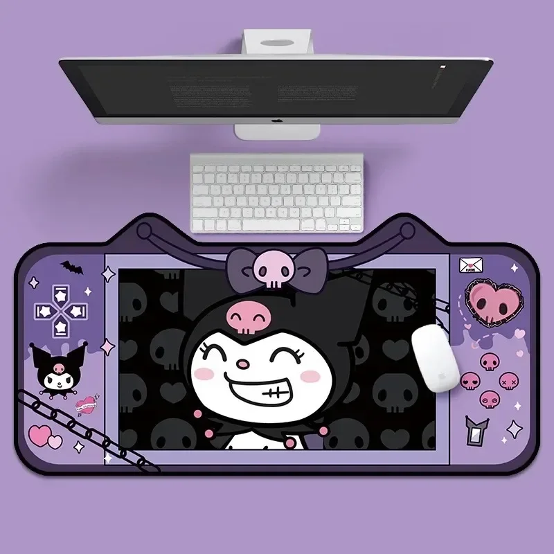 

MINISO Kuromi Table Mat in Student Dormitory Mouse Pad Oversize Cute Girl's E-Sports Keyboard Pad Computer Desk Pad Washable