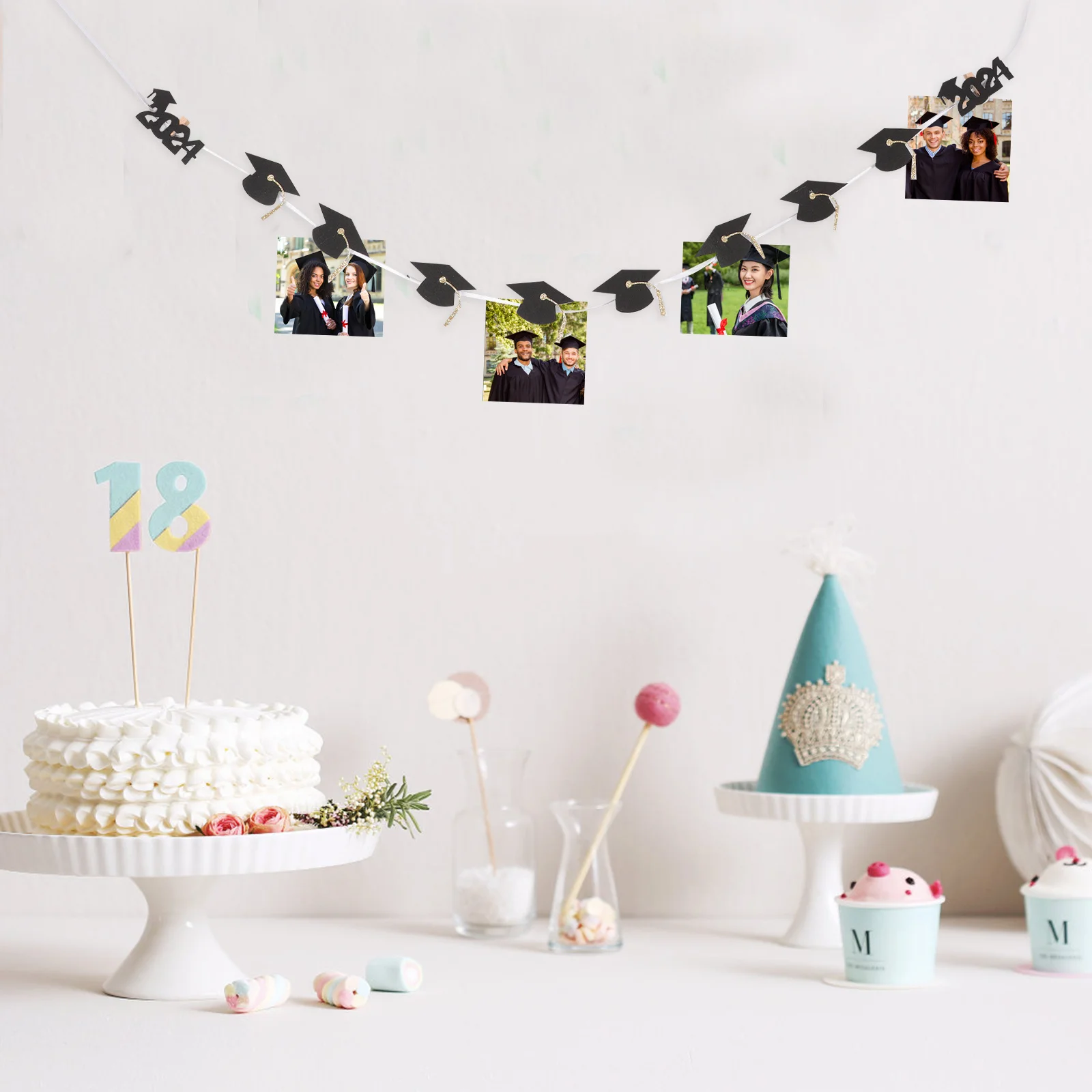 

1 Set Graduation Themed Felt Clips Small Memo Photo Organizer Binder Display Storage Decorative Party Supplies Graduation Hat