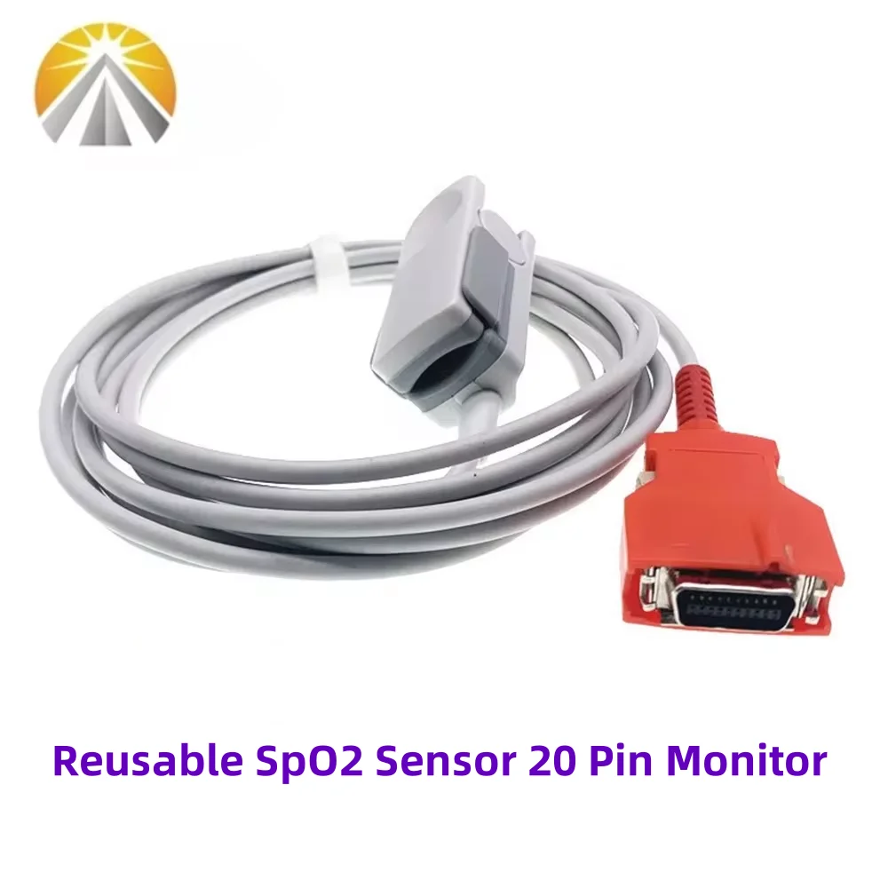 

Red 20 Pin SpO2 Sensor Rainbow RAD5 RAD6 RAD7 RAD8 Adult Pediatric Neonates Size SAO2 Probe