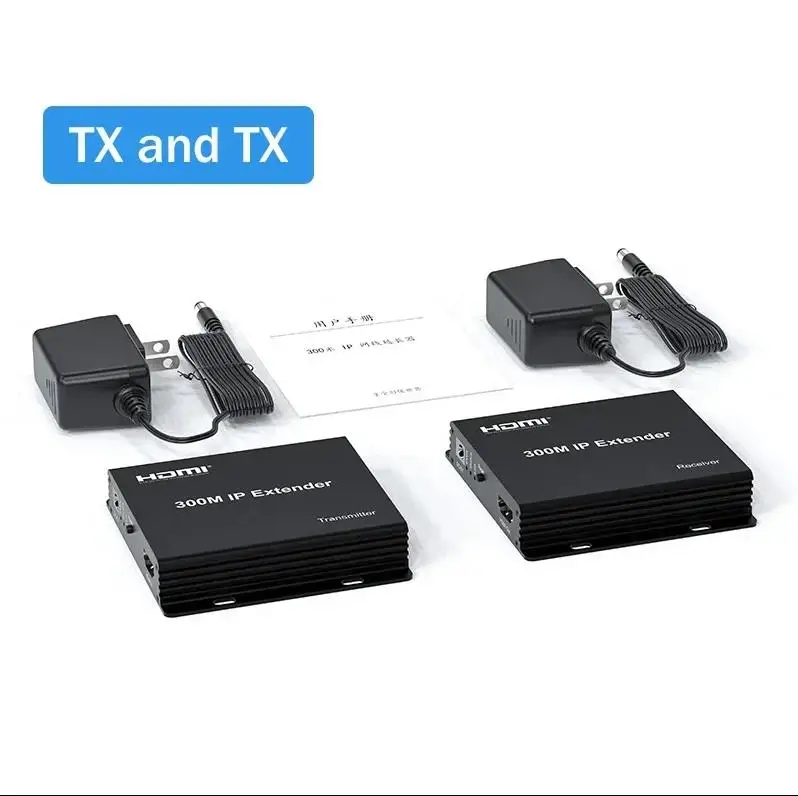 

300M IP HDMI Extender Over RJ45 Cat6 Cable 1080P HDMI Ethernet Network Extender Support Multi TX To Multi RX Via Network Switch