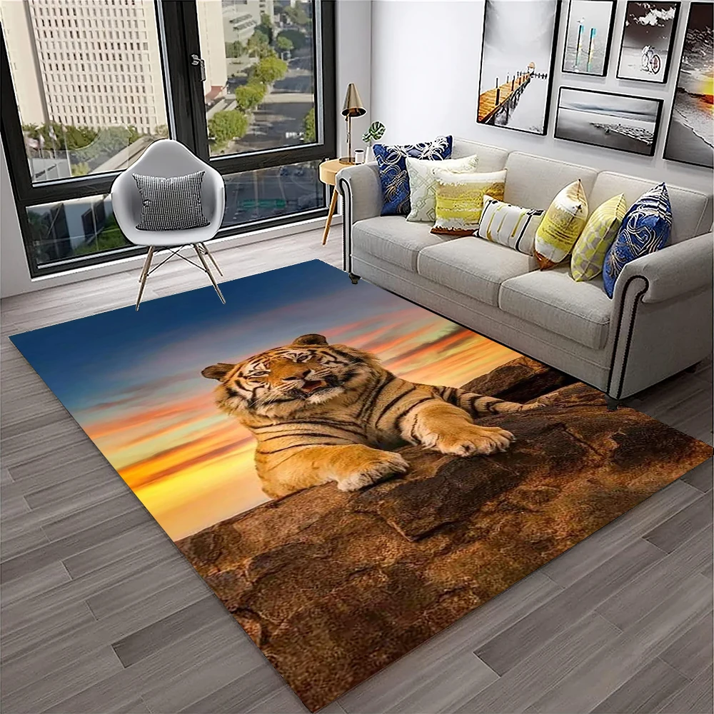 3D Dream Tiger Animal Cartoon Carpet Rug for Home Living Room Bedroom Sofa Doormat Decor,Child Play Area Rug Non-slip Floor Mat