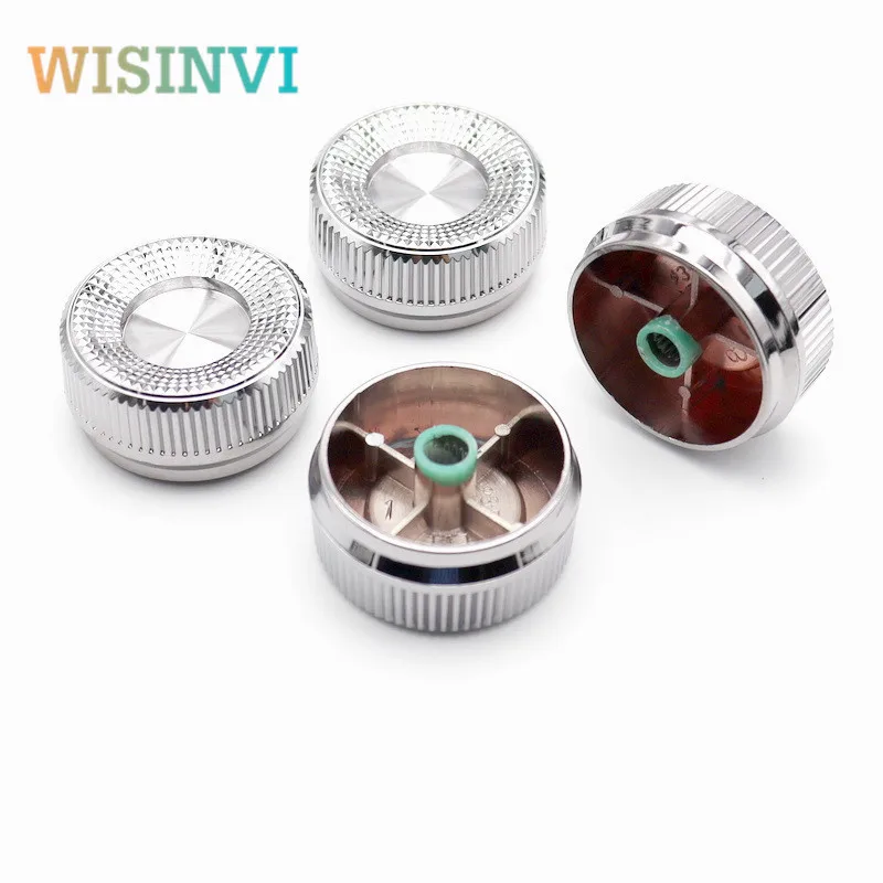 5pcs 35×16mm Plastic plating silver potentiometer knob sound card Amplifier volume adjustment knob Flower Shaped Inner Hole 6mm