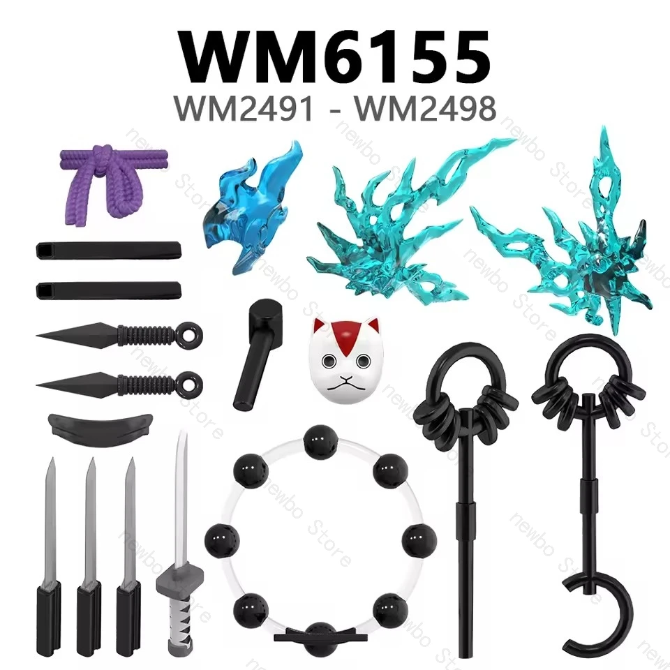 WM6155 Blocks Anime Cartoon TV Toy Uchiha Shisui Madara Itachi Sasuke Obito Indora Kakashi Building Blocks WM2491 WM2498