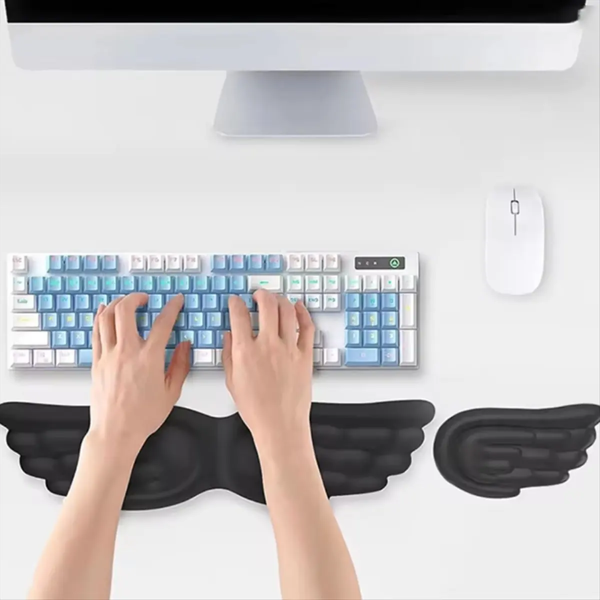 618 Mega Sale-Keyboard Mouse Wrist Rest Memory Foam Support Ergonomic Anti-Slip Silicone Wrist Guard Table Mat Mouse Pad Set