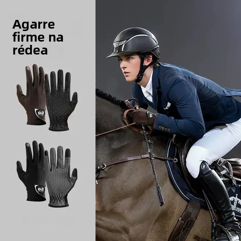 夏用シリコン滑り止めフルパーム乗馬グローブ、乗馬や馬術スポーツ用、青少年と大人の女性騎士用装備