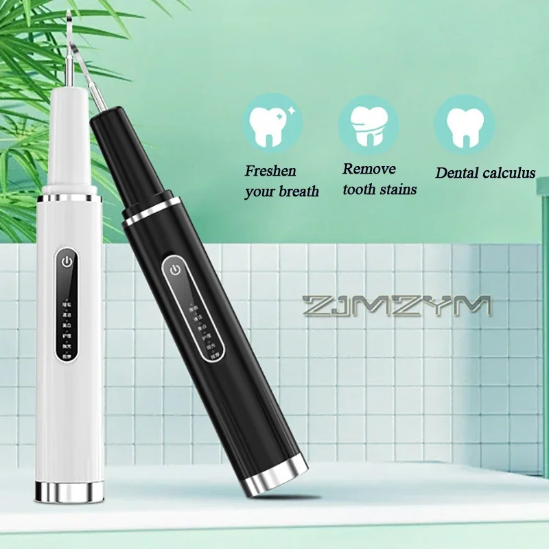 Blanqueador dental inteligente para el hogar, limpiador de dientes eléctrico ultrasónico con luz LED, carga tipo C, modo de seis velocidades