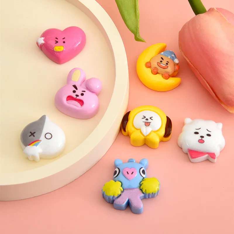 20Pcs Cute Macarons Animal Flatback Resin DIY Scrapbooking Patch Children Handmade Making Supplies Creative Phone Decor Material