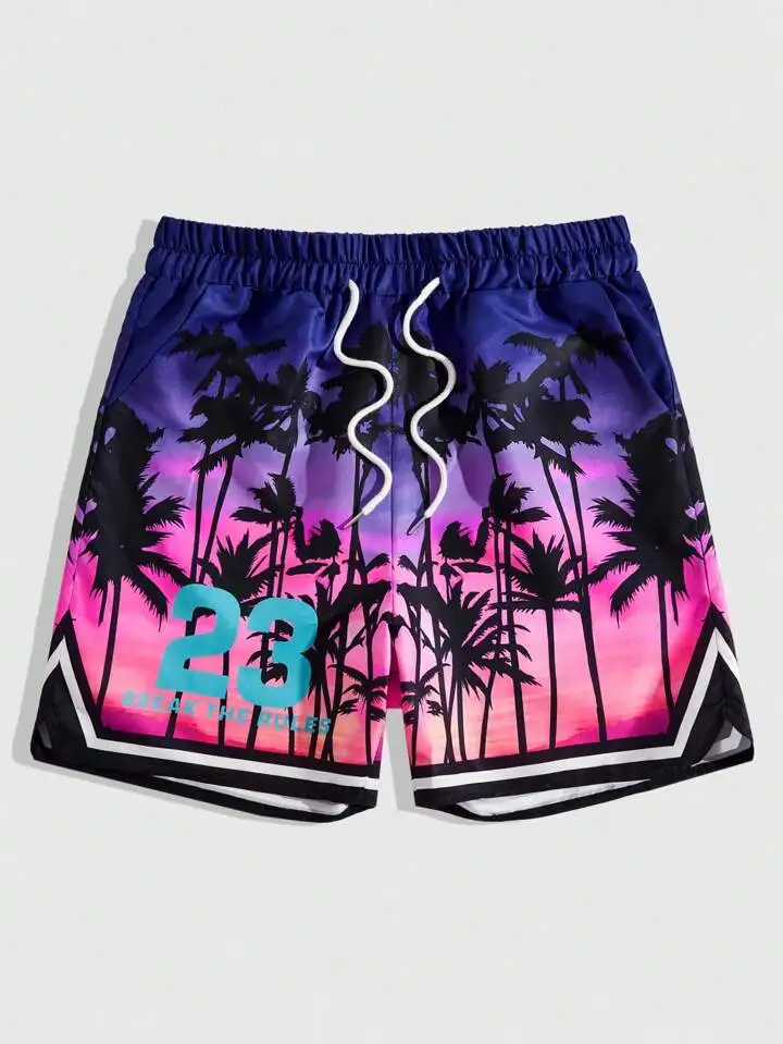 

Men's WSummer PinkSwim Trunks - Quick-Dry Stretch Soft Lightweight Beach Shorts with Adjustable Drawstring Waist, High-E