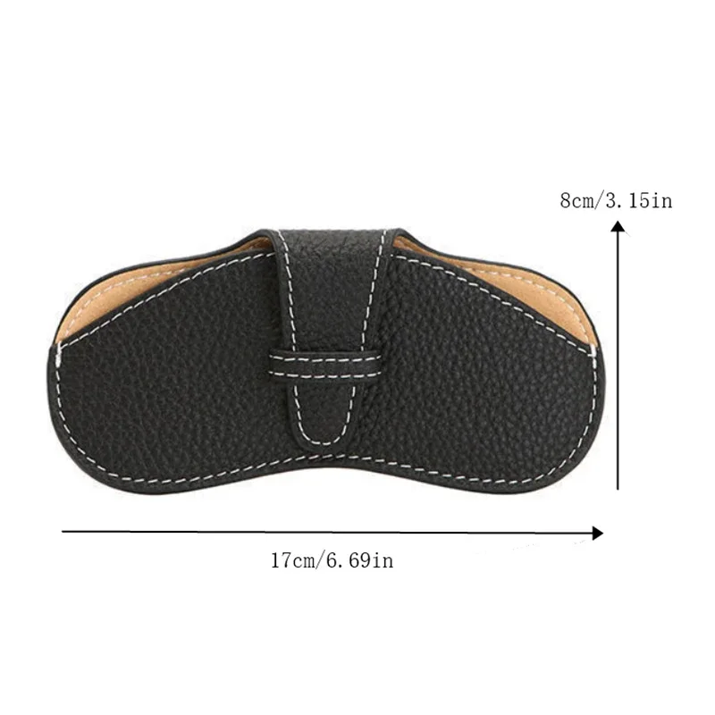 Leather Glasses Case Portable Myopia Glasses Bag Soft Slim Sunglasses Storage Bag Simple Protective Cover Black Brown Gray