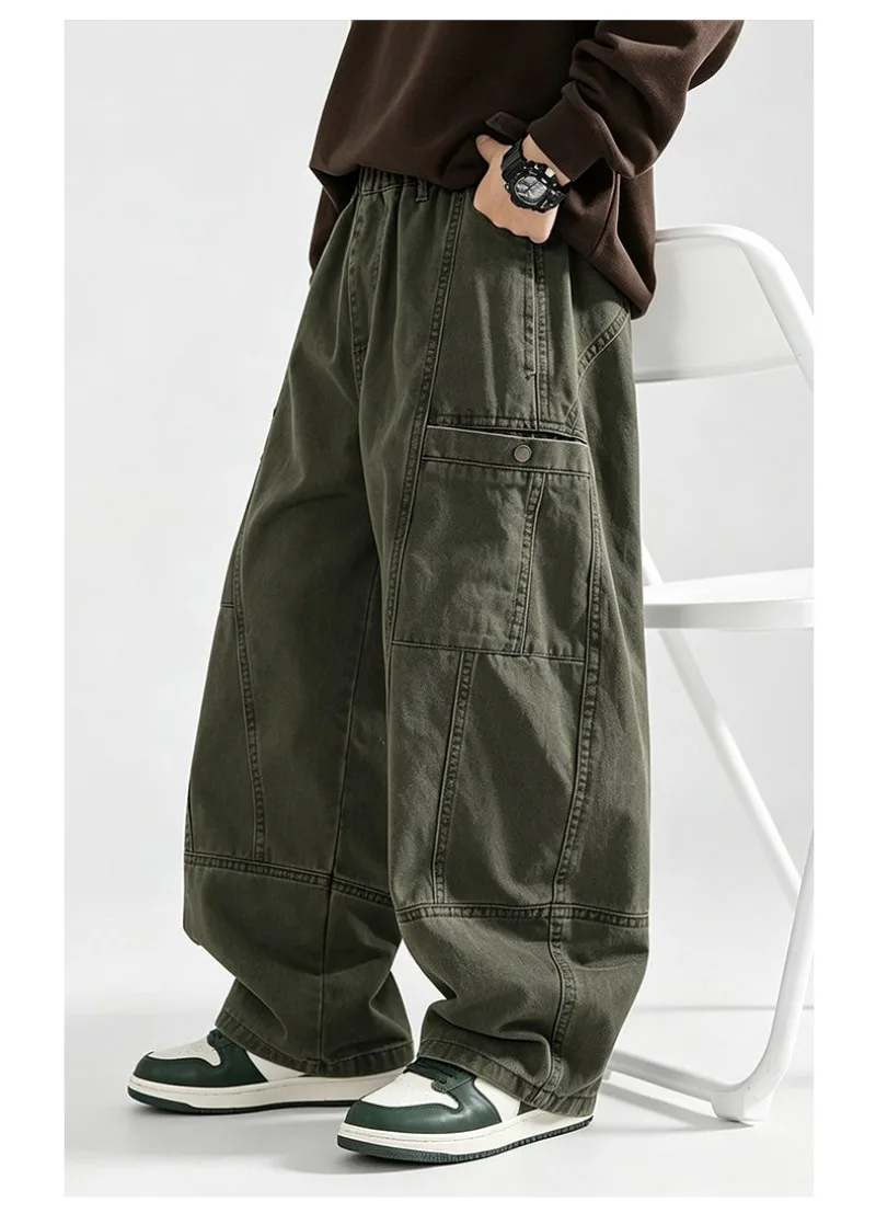 Kinder Jungen Gerade Hosen UNITIM Herbst Junior Jungen Latzhosen Lose Lässige Elastische Taille Teenager Jungen Weite Hosen – Detail 20