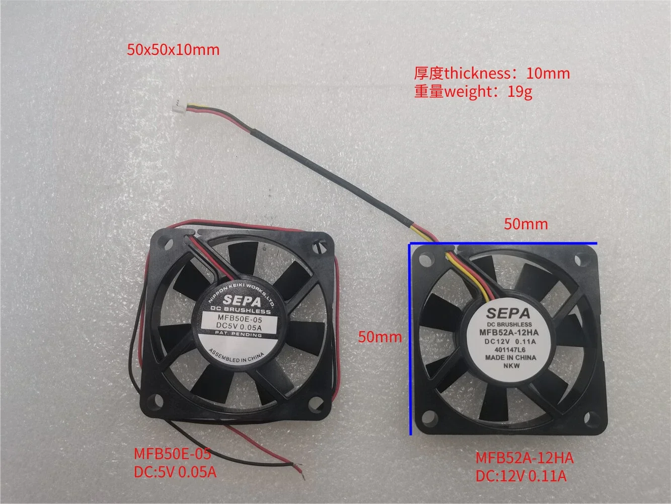 NEW FAN FOR SEPA MFB52A-12HA MFB50A-12A MFB50E-05 MFB50E-05-001-L6-00 50x50x10mm Pepper humanoid robot Internal cooling fan