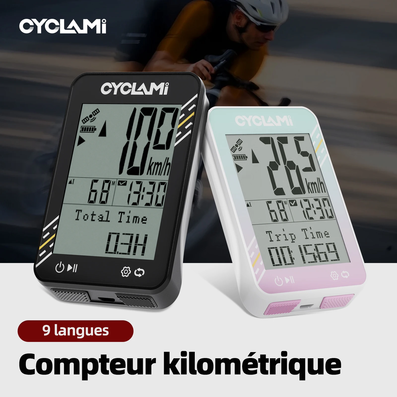 CYCLAMI GPS ordinateur de vélo chronomètre sans fil IPX7 étanche multi-langue compteur kilométrique de cyclisme compteur de vitesse