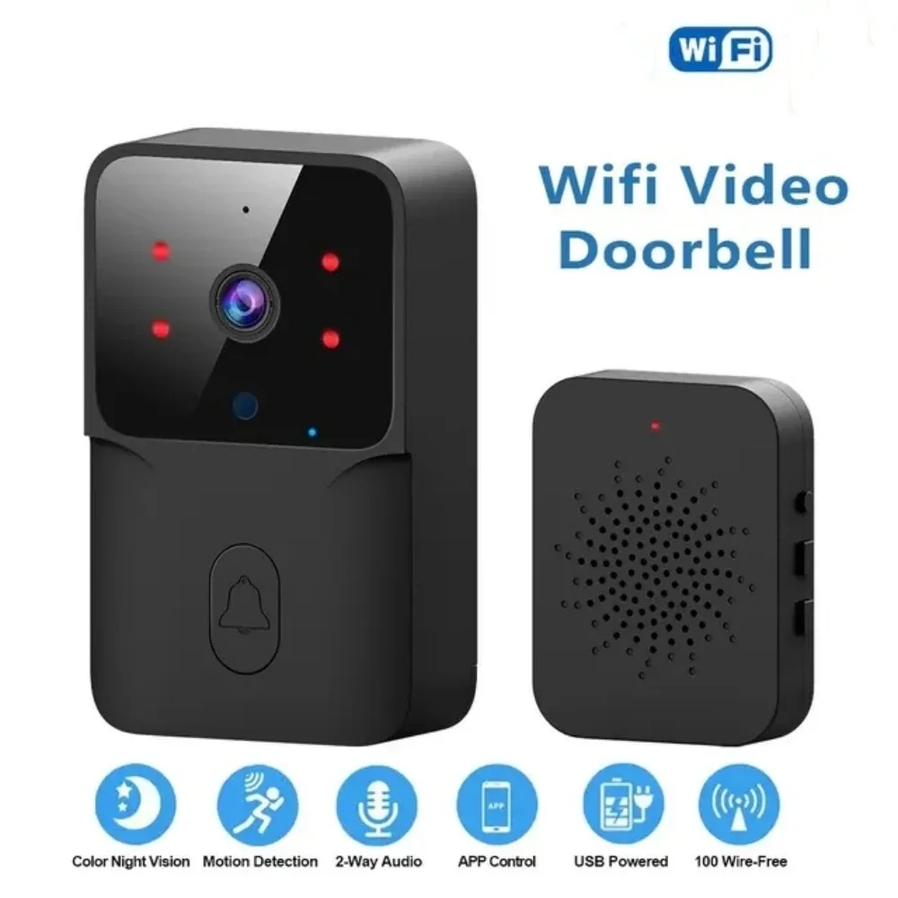 2.4GHz WiFi Wireless Video Doorbell IR Night Vision Doorbell Camera Two-way Intercom Home Door Bell Home Security System