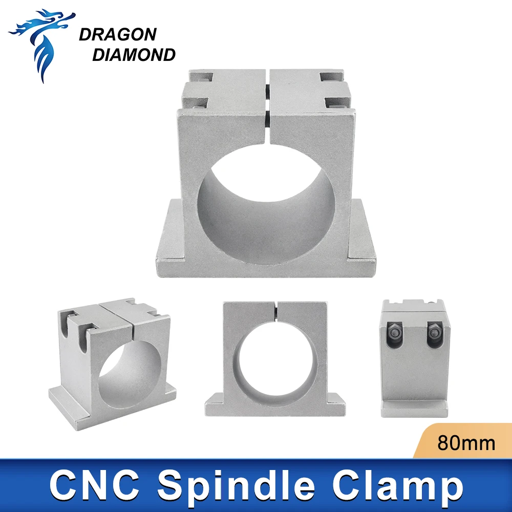 80mm Fixture Cast Aluminum Holding Seat Spindle Motor Support Mounting Fixed Bracket For CNC Engraving Milling Machine Spindle