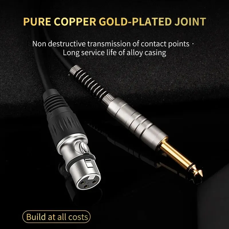 YYTCG 6.5 to XLR Balanced Analog Cable 3 Pin Male to Female For Microphone Amplifier Mixer XLR to 6.5mm Pure Copper Audio Wire