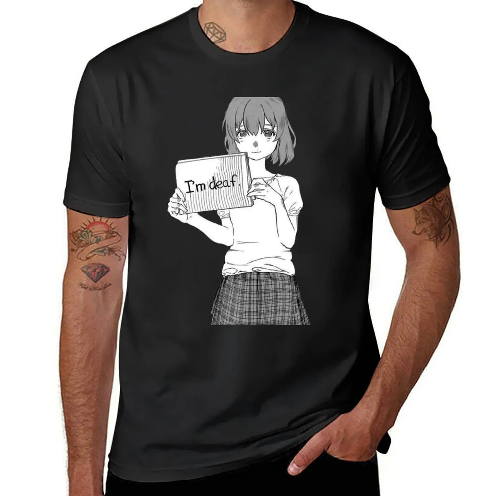 

Nishimiya Shouko - I'm deaf T-Shirt boys whites Short sleeve tee mens clothes