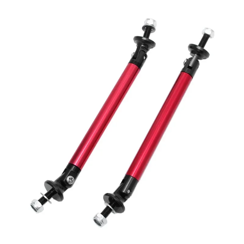Car Front Frame Bumper 2pcs Universal JDM Adjustable  Lip Protector Rod Support Bars Decor Lip Rod Splitter Strut Tie Bar Kits