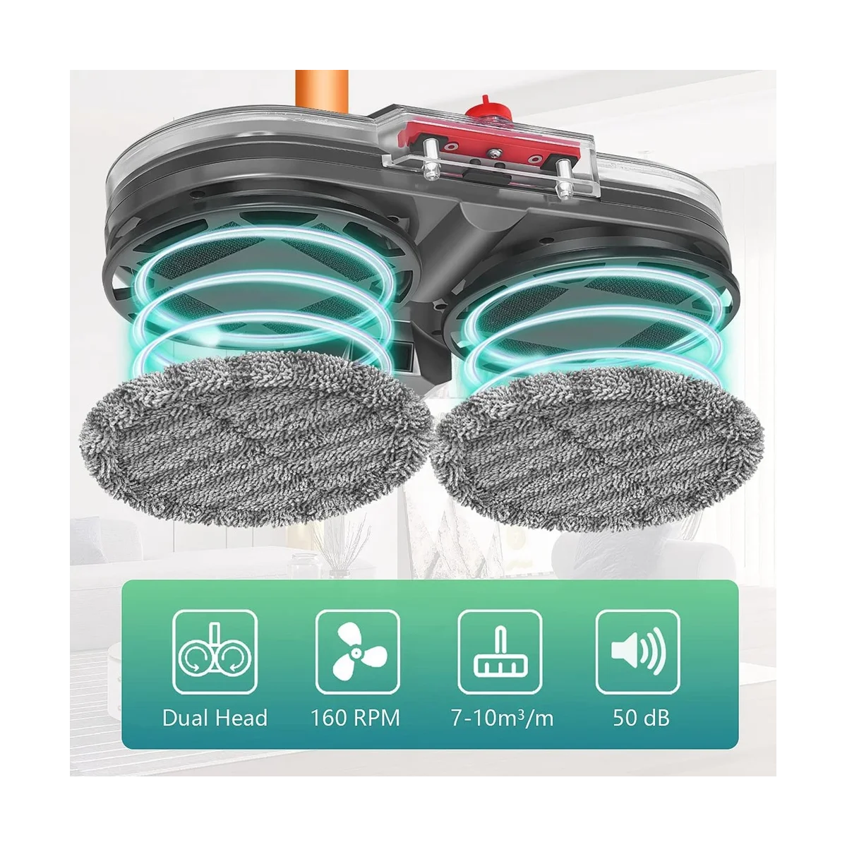 A09G-Electric Mop Attachment for V12 Detect Slim Vacuum Cleaner Mop Attachment with 6 Mop Pads and Removable Water Tank