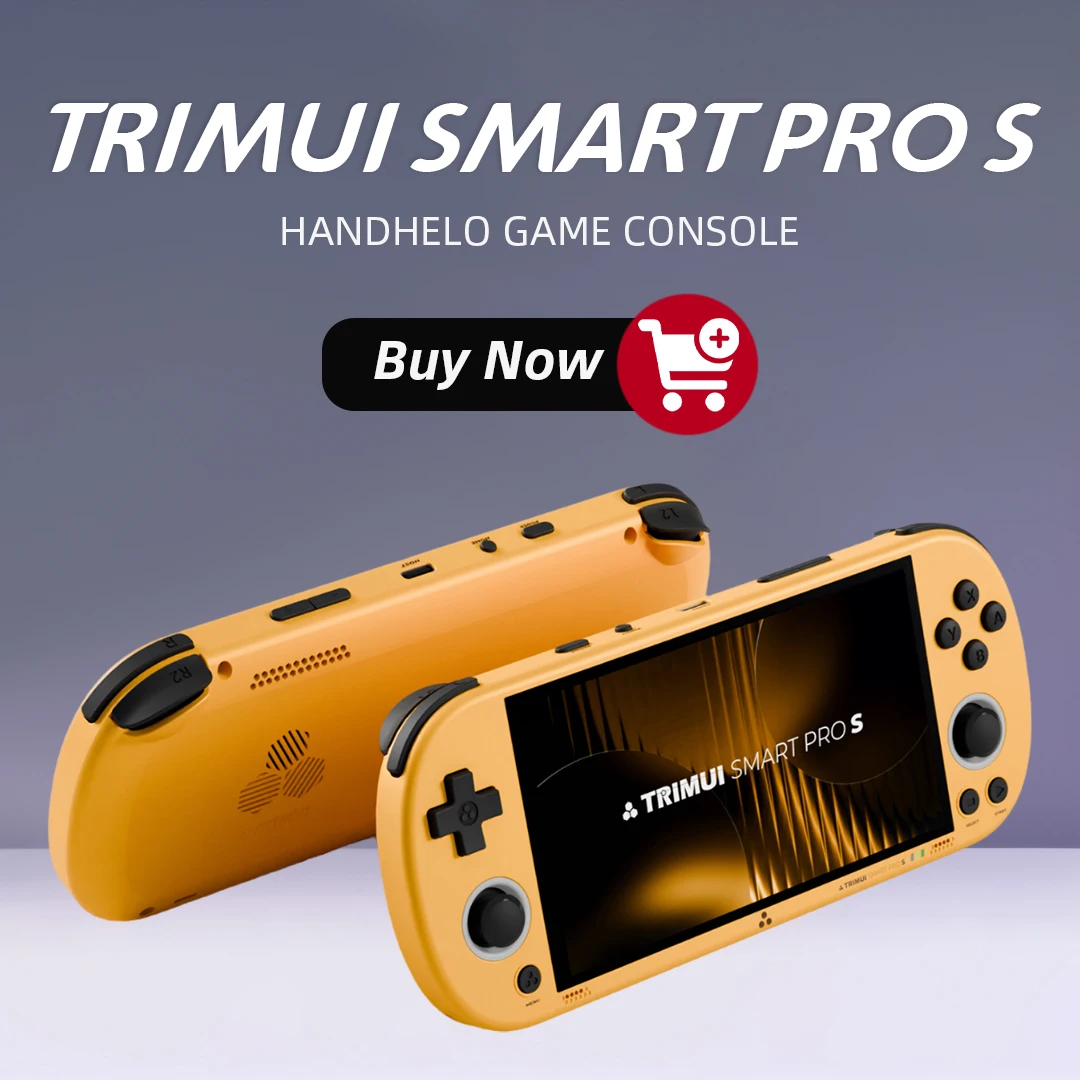 AMPOWN TRIMUI Smart pro مشغل ألعاب محمول بشاشة 4.96 بوصة IPS وحدة تحكم محمولة نظام Linux محاكي ألعاب الفيديو الرجعية