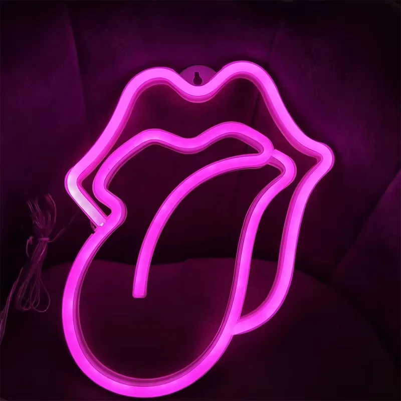 LED Mouth Lip Neon Sign Light Decoration Luminous Neon Lamp For Bedroom Living Room Party Valentine\'s Day Decor Adult Kid Gift