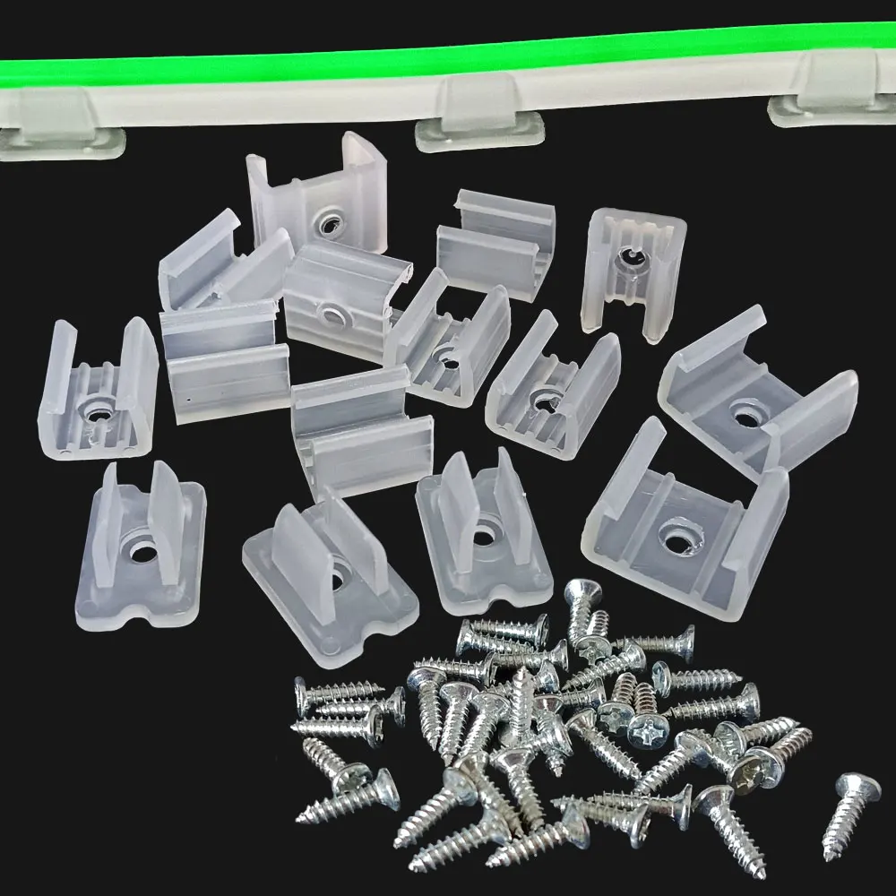 6mm 8mm 12mm 15mm LED Strip Fix Clips Connector With Screws For Fixing 2835 Neon COB/Light Plastic Buckle Accessories