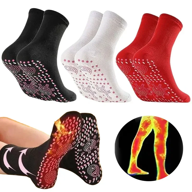 1-5Pairs Cold Weather Self Heating Socks Instant Warmth Unisex Foot Warmers Machine Washable for Office Skiing Portable Heater
