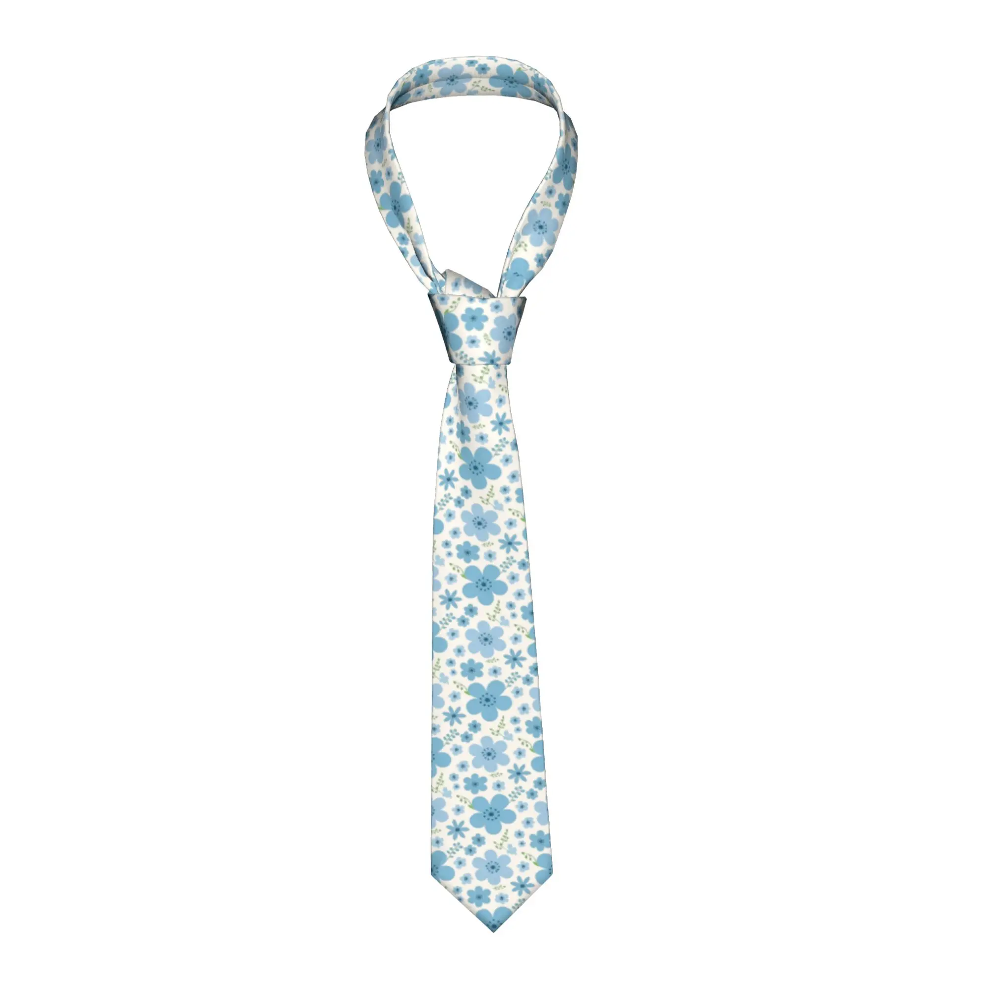 Corbatas con diseño de flores verdes azul verdoso para hombre y mujer, poliéster, 8 cm, corbata clásica para hombre, accesorios, regalo