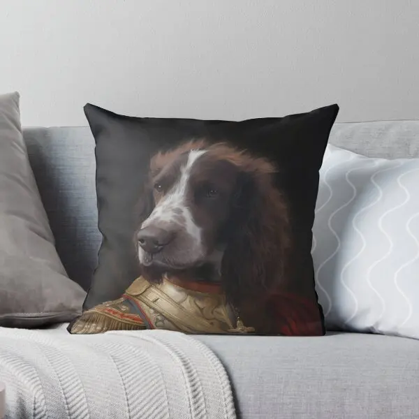 Ized-funda de almohada con estampado de retrato de Mascota, suave, a la moda, para coche, cama, oficina, dormitorio, boda, no incluye un lado