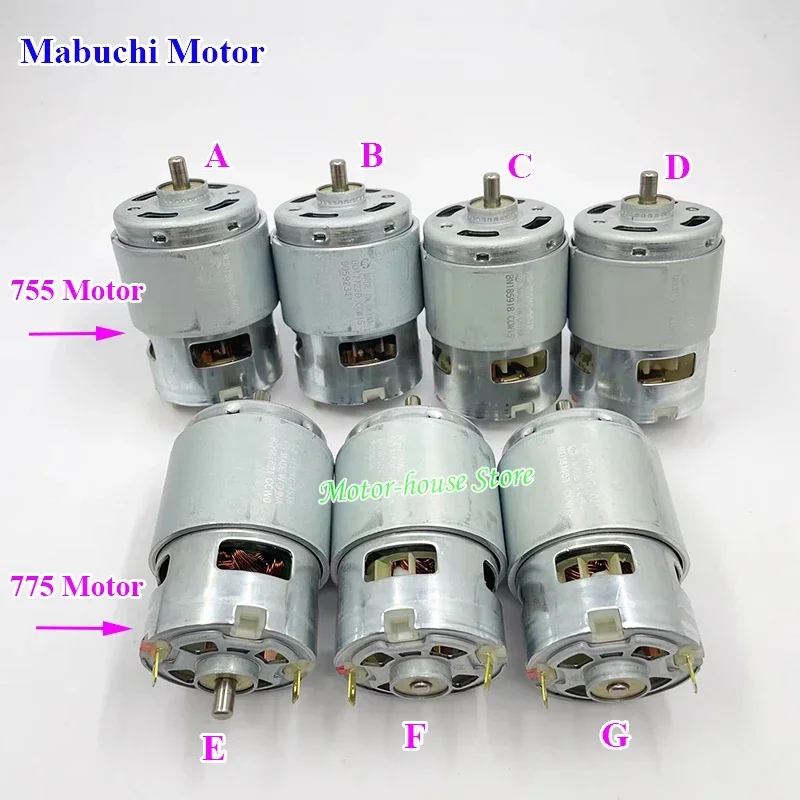 Mabuchi 755WC-8017/ 755WC-8514/ 755VC-5528/ 755VC-9012/ 775WC-4538/ 775WC-8514/ 775WC-7021 Power Motor Hig Speed For Drill Tools